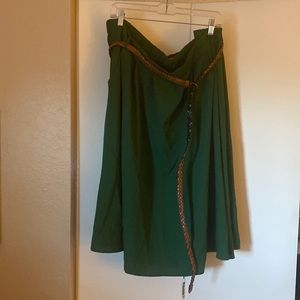 Modcloth breathtaking tiger lilies skirt, 4x, forest green